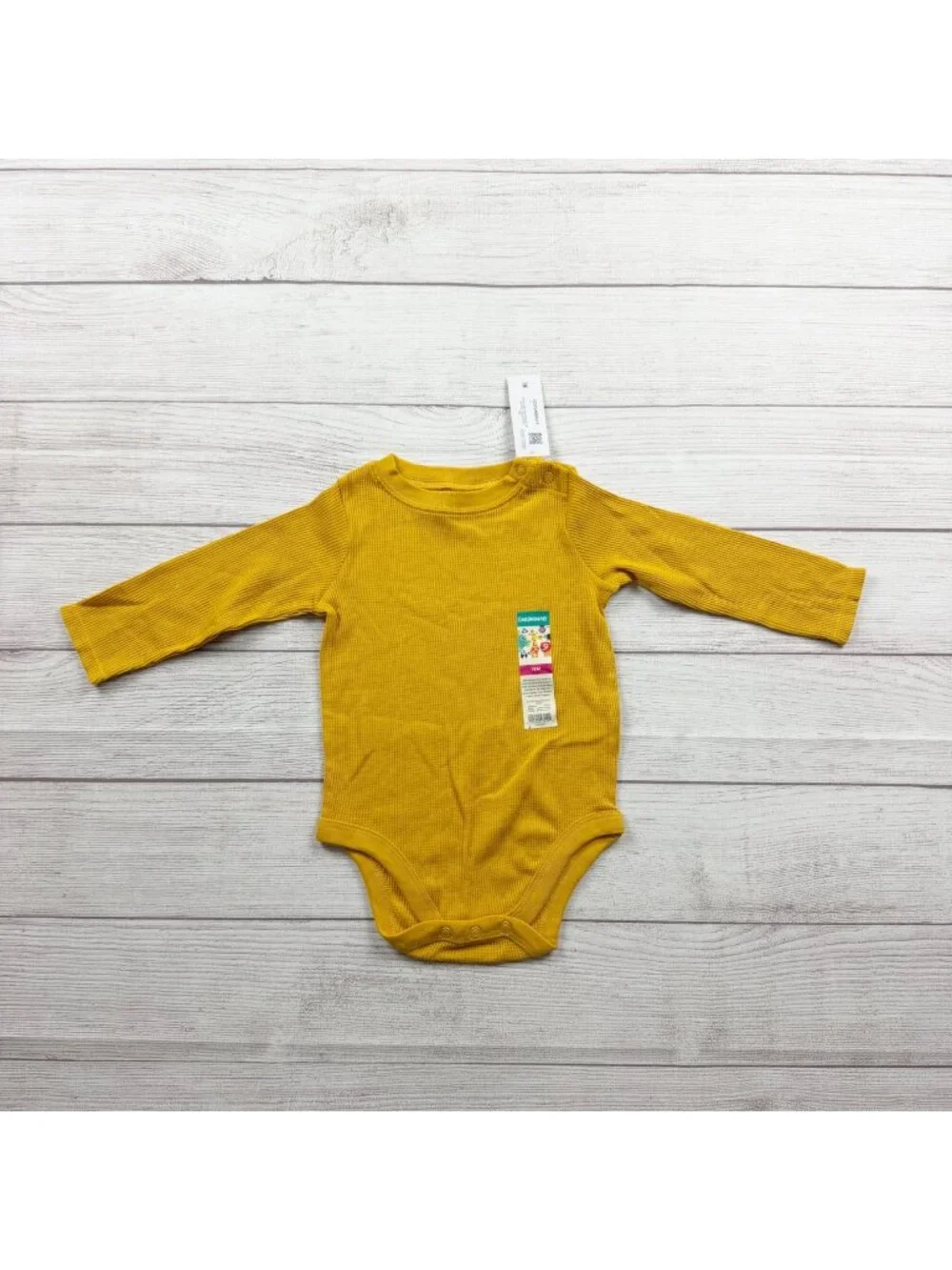 Garanimals Yellow Long Sleeve Thermal Baby Bodysuit NWT 12-18 Months